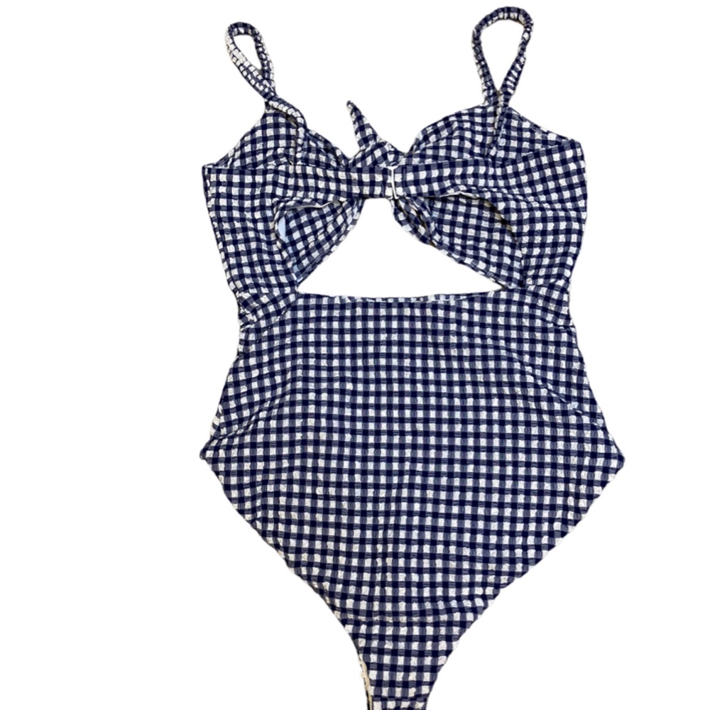 NWT Sea New York Navy and White Gingham One Piece - Sz S - Picture 4 of 7